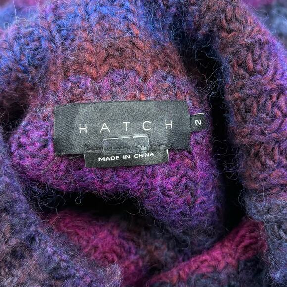 Hatch Maternity Women's Turtleneck Chunky Wool Blend Sweater Size 2 / 8 Purple - Picture 3 of 15